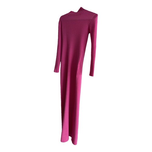 Pre-owned Balenciaga Wool Maxi Dress In Pink