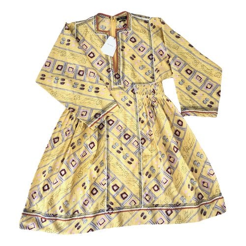 Pre-owned Isabel Marant Silk Mini Dress In Yellow