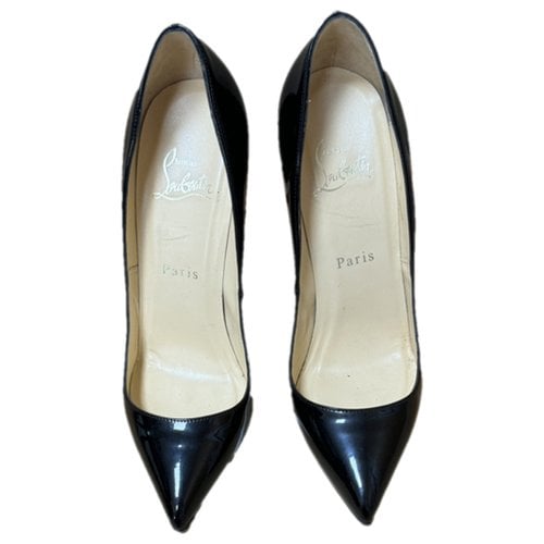 Pre-owned Christian Louboutin Pigalle Patent Leather Heels In Black