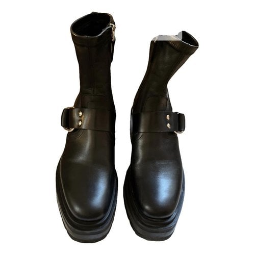Pre-owned Pierre Hardy Leather Biker Boots In Black