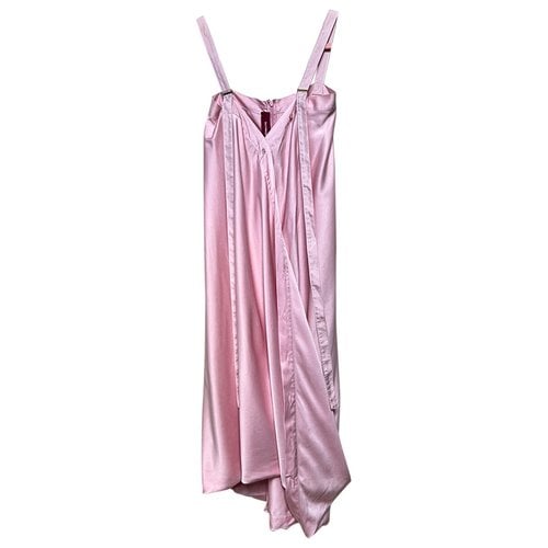 Pre-owned Sies Marjan Silk Mid-length Dress In Pink