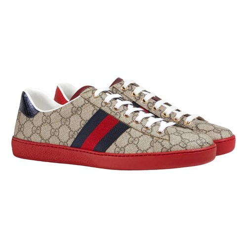 Pre-owned Gucci Leather Low Trainers In Multicolour