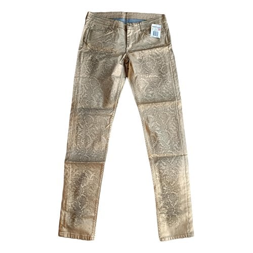 Pre-owned Faith Connexion Slim Pants In Gold