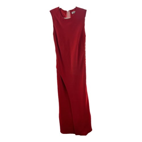 Pre-owned Dior Silk Maxi Dress In Red