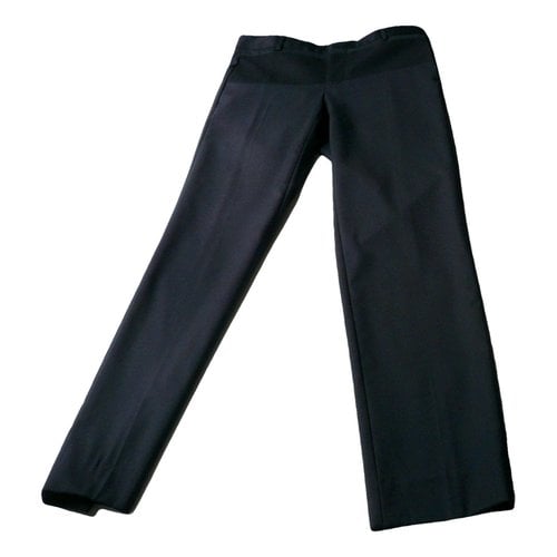 Pre-owned Givenchy Wool Trousers In Navy