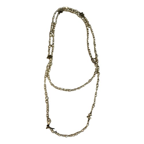 Pre-owned Chanel Cc Necklace In White