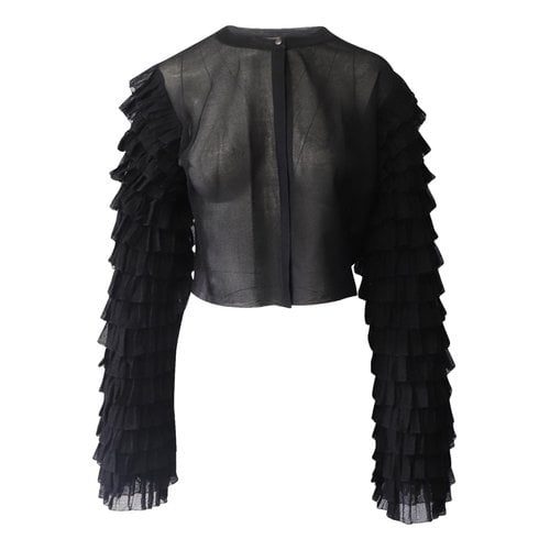 Pre-owned Alaïa Silk Cardigan In Black