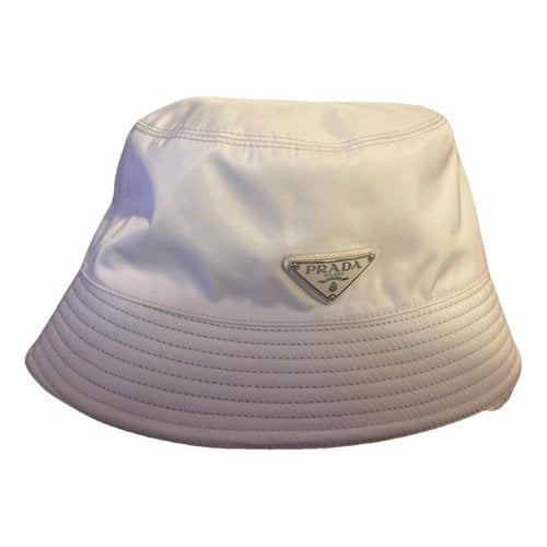 Pre-owned Prada Cloth Hat In White