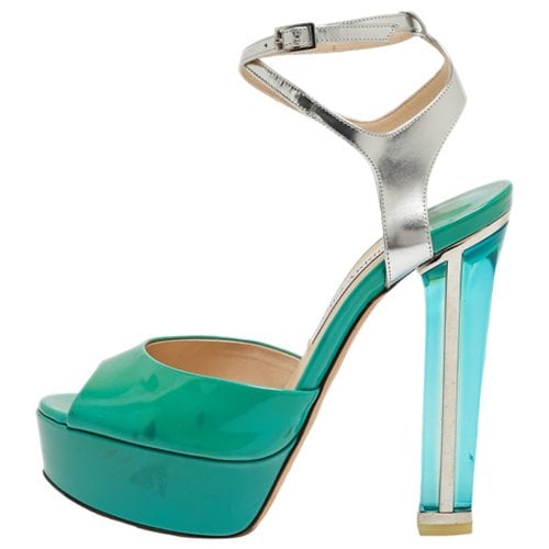Pre-owned Jimmy Choo Patent Leather Sandal In Green