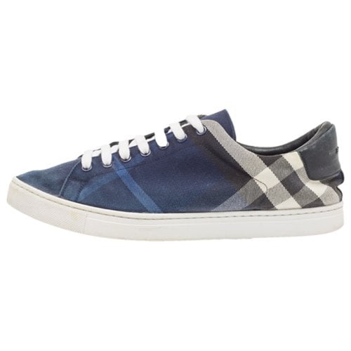 Pre-owned Burberry Leather Trainers In Blue