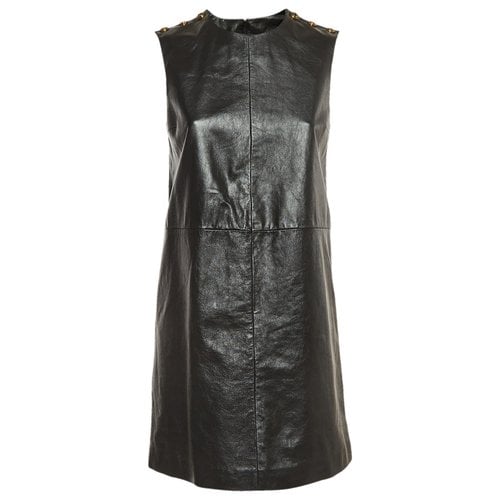 Pre-owned Gucci Leather Dress In Black