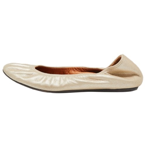 Pre-owned Lanvin Leather Flats In Metallic