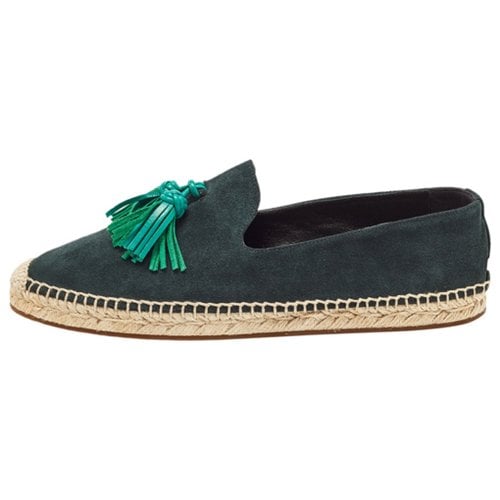 Pre-owned Burberry Flats In Green
