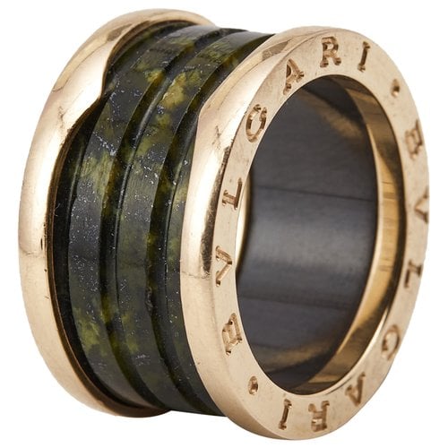 Pre-owned Bvlgari Pink Gold Ring In Green