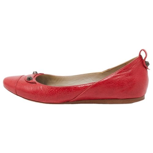 Pre-owned Balenciaga Leather Flats In Red