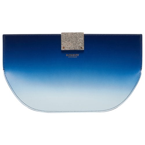 Pre-owned Burberry Leather Clutch Bag In Blue