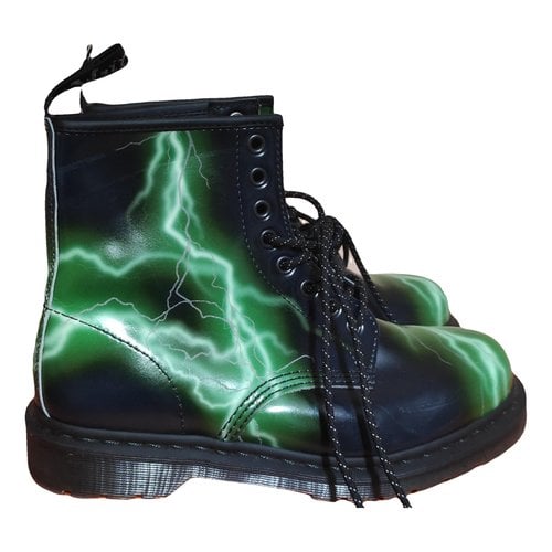 Pre-owned Dr. Martens' 1460 Pascal (8 Eye) Leather Boots In Green
