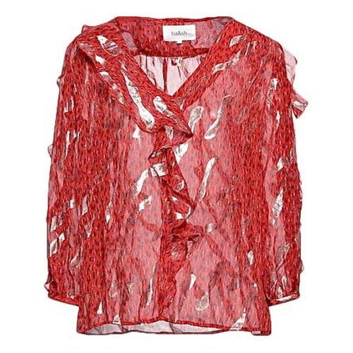 Pre-owned Ba&sh Silk Blouse In Red