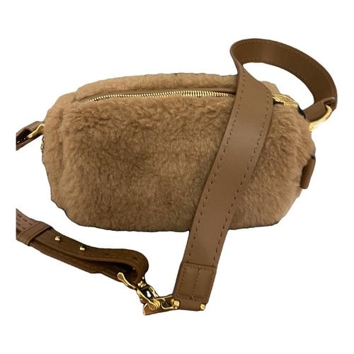 Pre-owned Max Mara Wool Clutch Bag In Camel