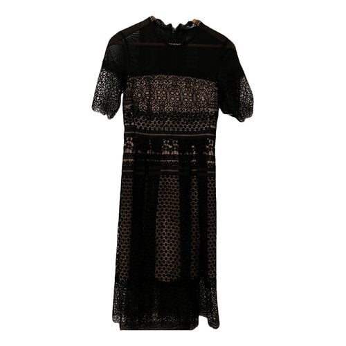 Pre-owned French Connection Lace Mid-length Dress In Black