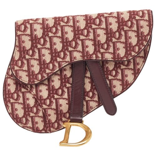 Pre-owned Dior Leather Bag In Burgundy