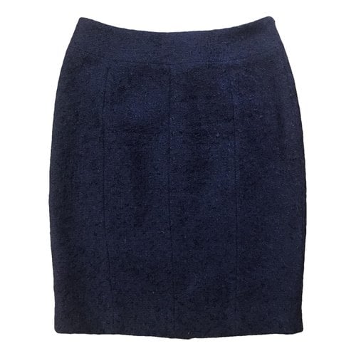 Pre-owned Ferragamo Wool Mid-length Skirt In Navy