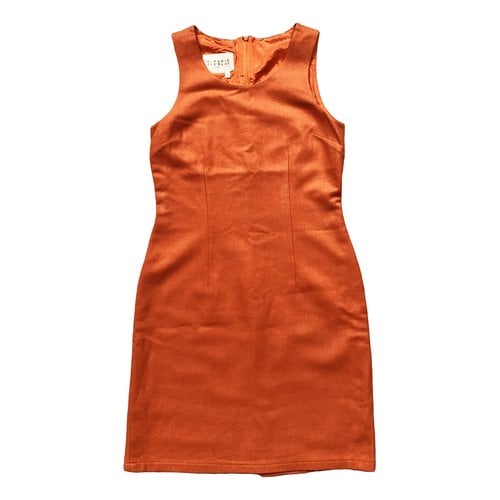 Pre-owned Claudie Pierlot Wool Mid-length Dress In Orange