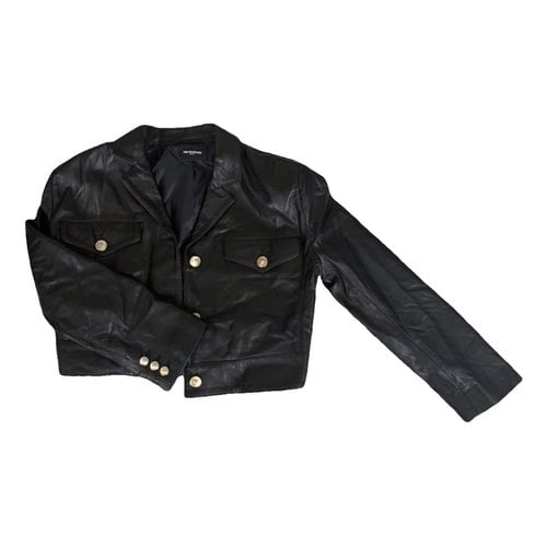 Pre-owned The Kooples Leather Short Vest In Black