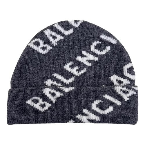 Pre-owned Balenciaga Wool Beanie In Grey