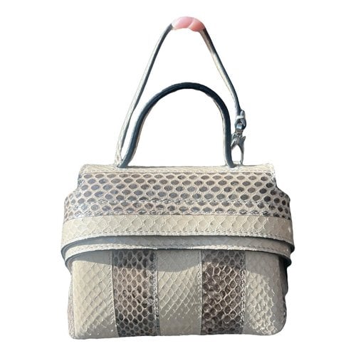 Pre-owned Tod's Wave Python Mini Bag In Beige