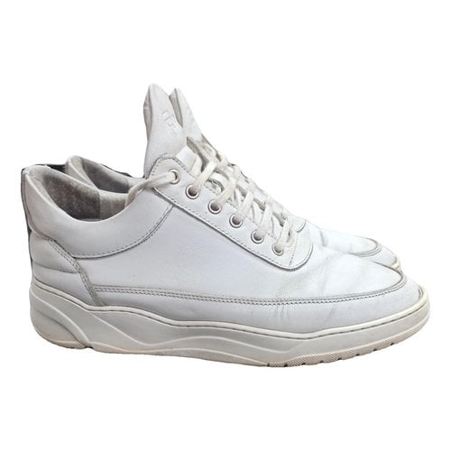 Pre-owned Filling Pieces Leather Low Trainers In White