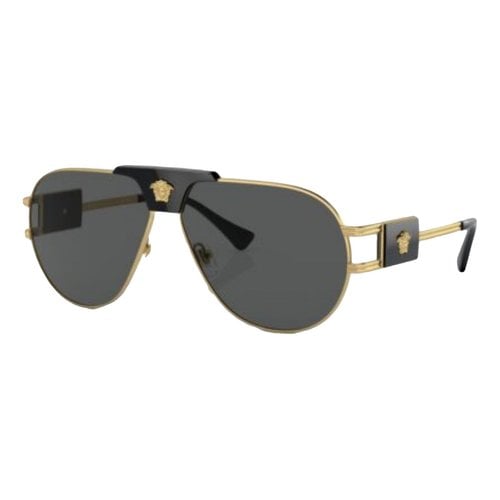 Pre-owned Versace Aviator Sunglasses In Black