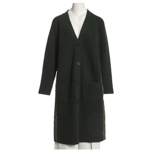 Pre-owned Rochas Wool Cardi Coat In Green