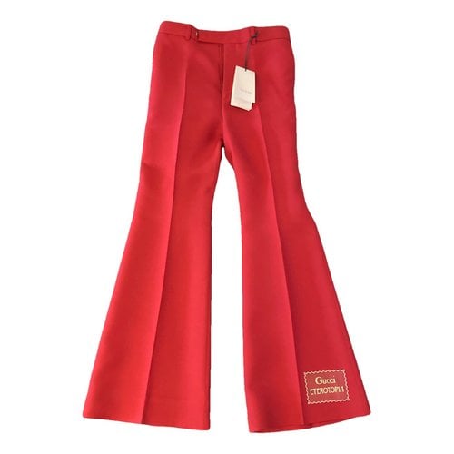 Pre-owned Gucci Silk Large Pants In Red