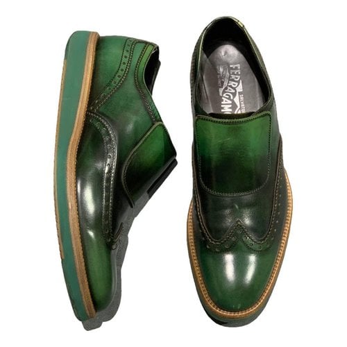 Pre-owned Ferragamo Leather Boots In Green