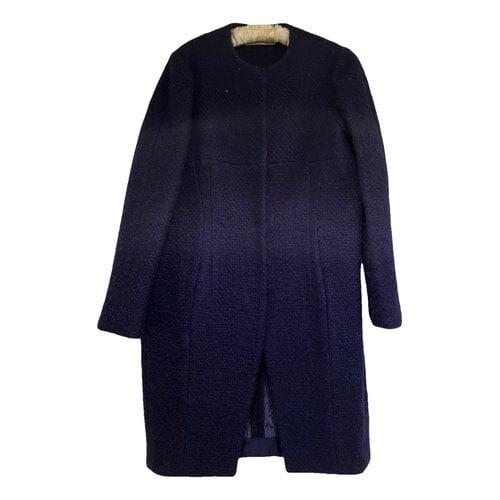 Pre-owned Balenciaga Wool Coat In Blue
