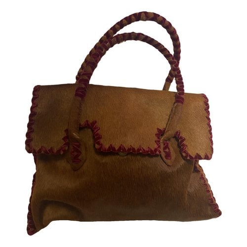 Pre-owned Maliparmi Pony-style Calfskin Handbag In Camel