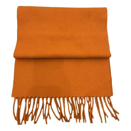 Pre-owned Burberry Wool Scarf In Orange