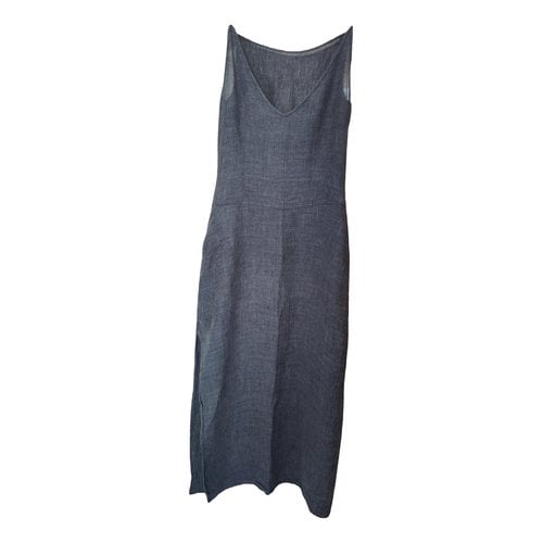 Pre-owned Max & Co Linen Dress In Blue
