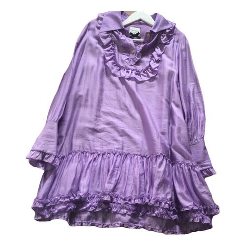 Pre-owned Edward Achour Mini Dress In Purple