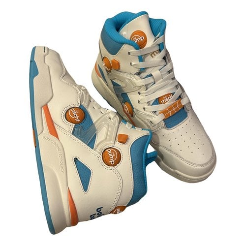 Pre-owned Reebok Leather Trainers In Blue