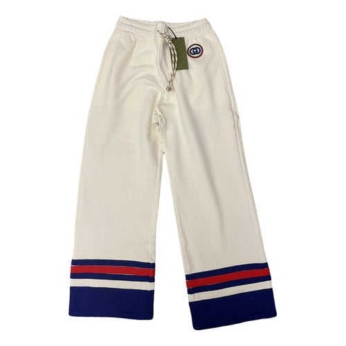 Pre-owned Gucci Cloth Trousers In White