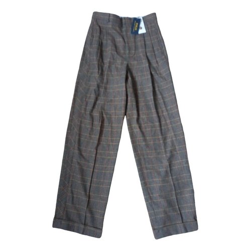 Pre-owned Polo Ralph Lauren Wool Straight Pants In Multicolour