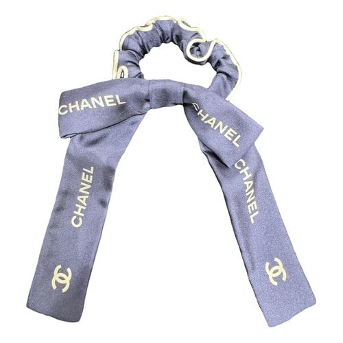 Pre-owned Chanel Silk Hair Accessory In Blue