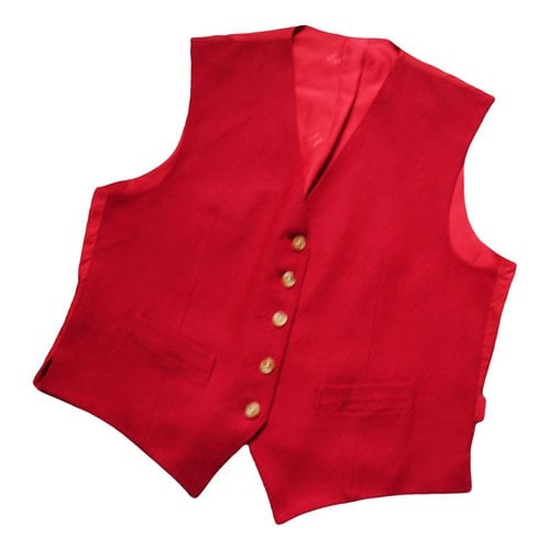 Pre-owned Daks Wool Short Vest In Red