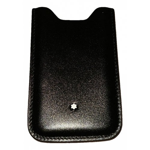 Pre-owned Montblanc Leather Card Wallet In Black