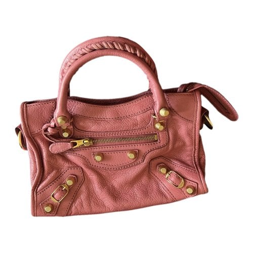 Pre-owned Balenciaga Classic Metalic Leather Handbag In Pink