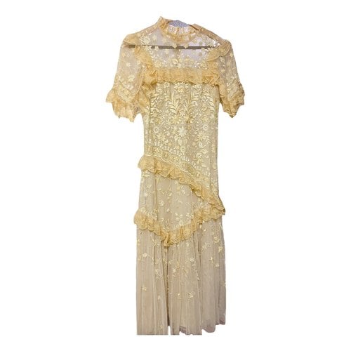 Pre-owned Needle & Thread Maxi Dress In Yellow