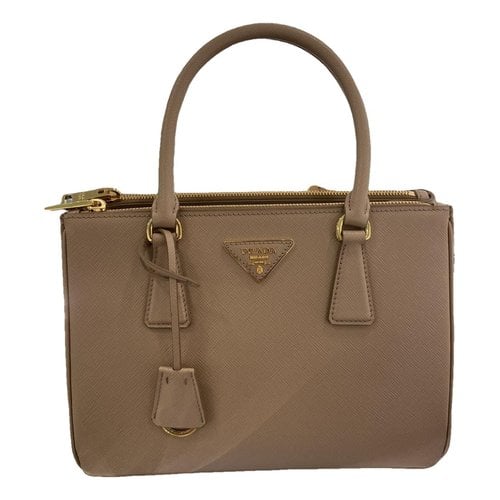 Pre-owned Prada Galleria Leather Handbag In Camel