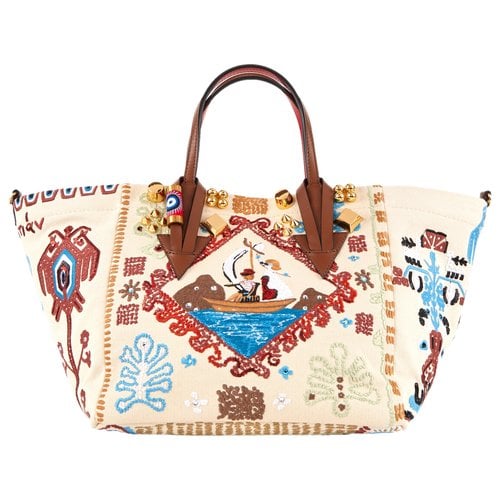 Pre-owned Christian Louboutin Cloth Tote In Beige